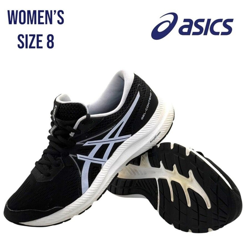 Asics Women's Black and White Athletic Shoes